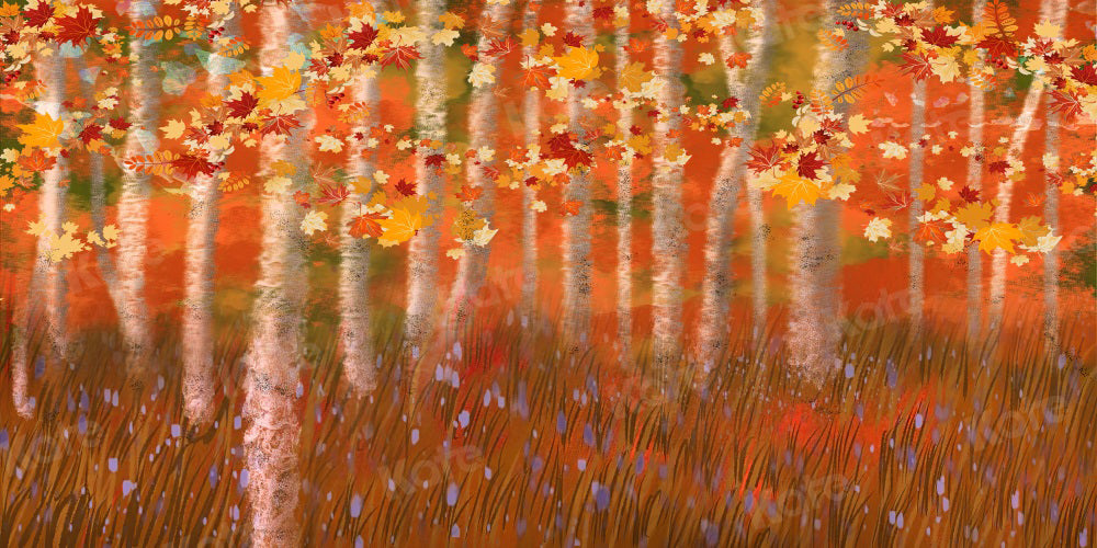 Kate Autumn Backdrop Forest Leaves Oil Painting for Photography - Kate Backdrop AU