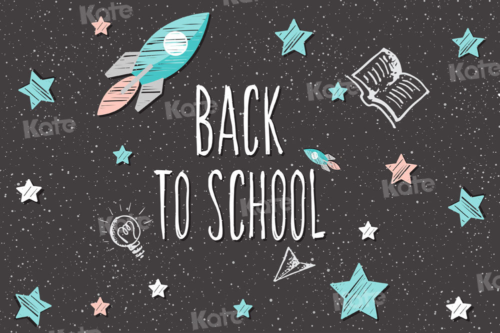 Kate Back to School Backdrop Blackboard Chalk Drawing Designed by Chain Photography