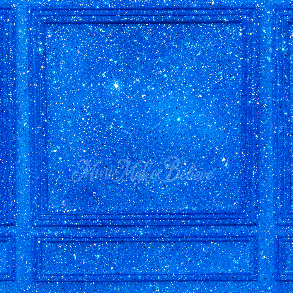 Kate Blue Sparkle Glitter Wall Backdrop Designed by Mini MakeBelieve