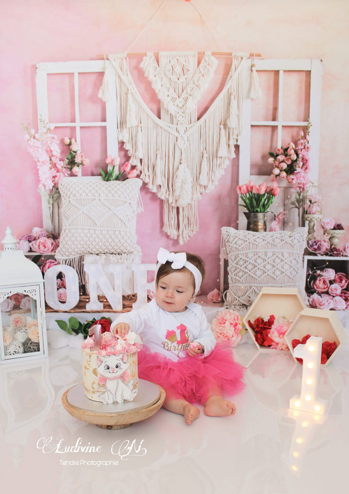 Kate Boho Flowers Backdrop Birthday Designed by Emetselch