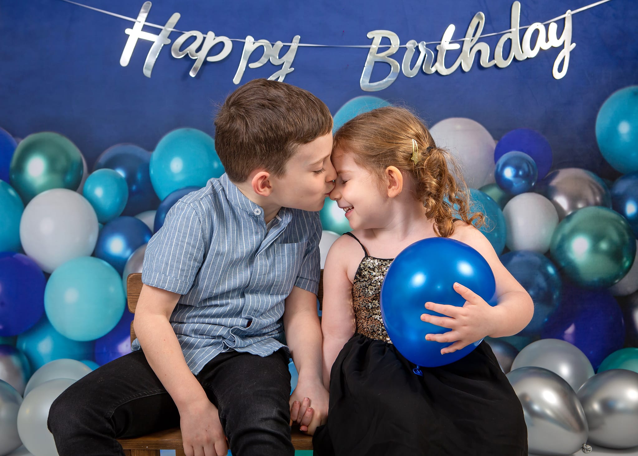 Kate Cake Smash Backdrop Blue Balloon Designed by Mandy Ringe Photography - Kate Backdrop AU