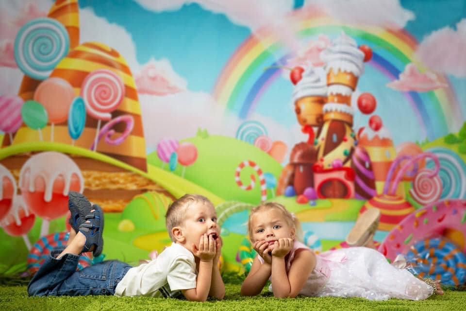 Kate Candy Animation World Backdrop Cake Smash for Children Photography - Kate Backdrop AU