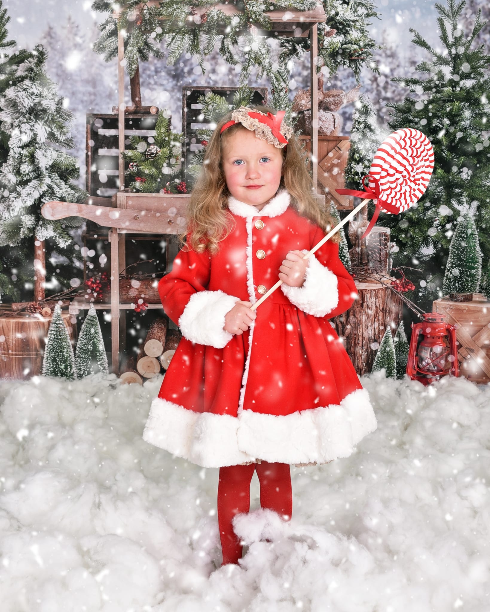 Kate Christmas Snowy Tree Vending Truck Winter Backdrop Designed by Emetselch - Kate Backdrop AU