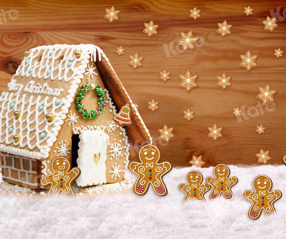 Kate Gingerbread House Backdrop Snow Winter Designed by Chain Photography