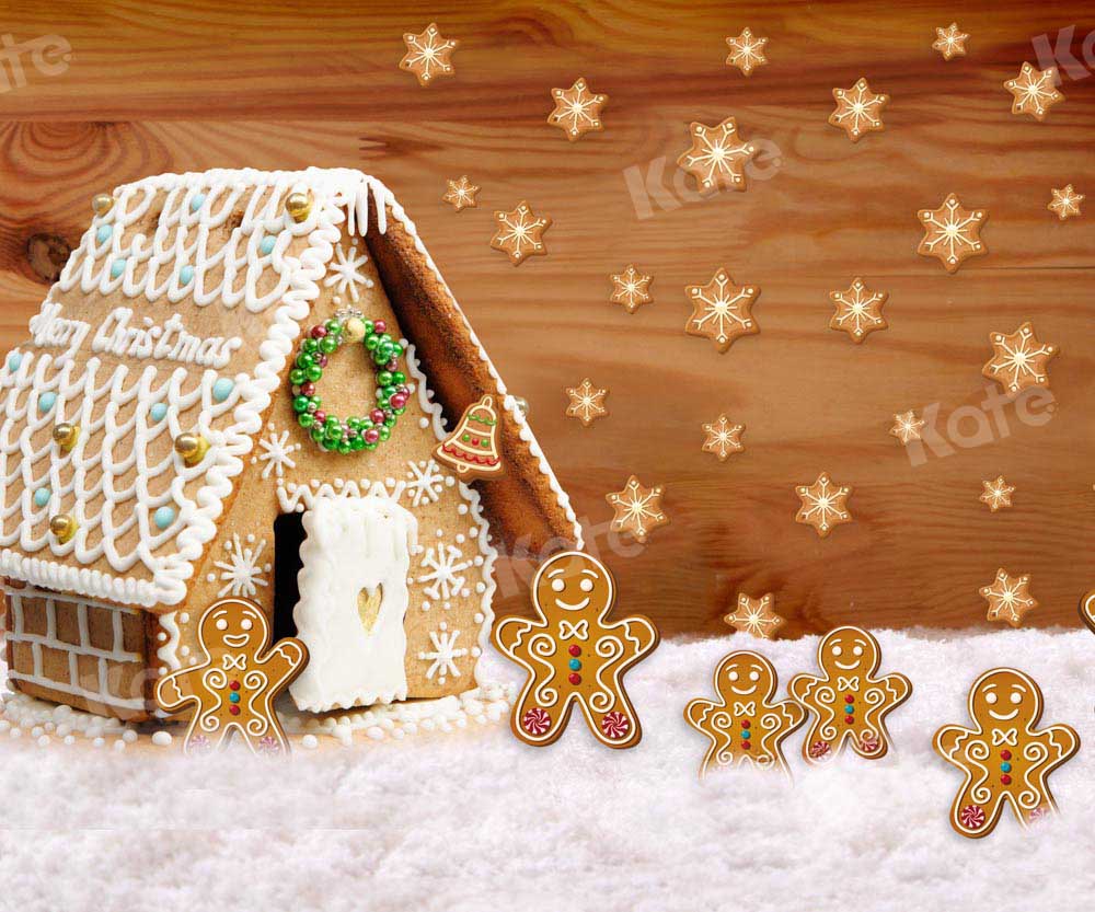 Kate Gingerbread House Backdrop Snow Winter Designed by Chain Photography - Kate Backdrop AU