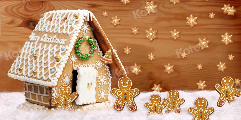 Kate Gingerbread House Backdrop Snow Winter Designed by Chain Photography - Kate Backdrop AU