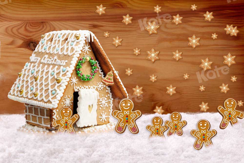 Kate Gingerbread House Backdrop Snow Winter Designed by Chain Photography - Kate Backdrop AU