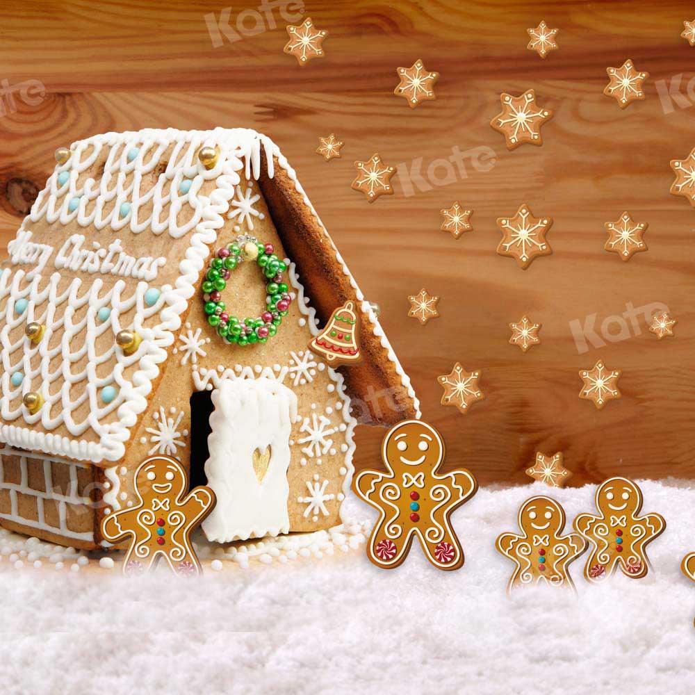 Kate Gingerbread House Backdrop Snow Winter Designed by Chain Photography - Kate Backdrop AU
