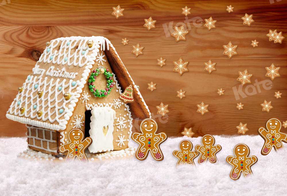 Kate Gingerbread House Backdrop Snow Winter Designed by Chain Photography - Kate Backdrop AU