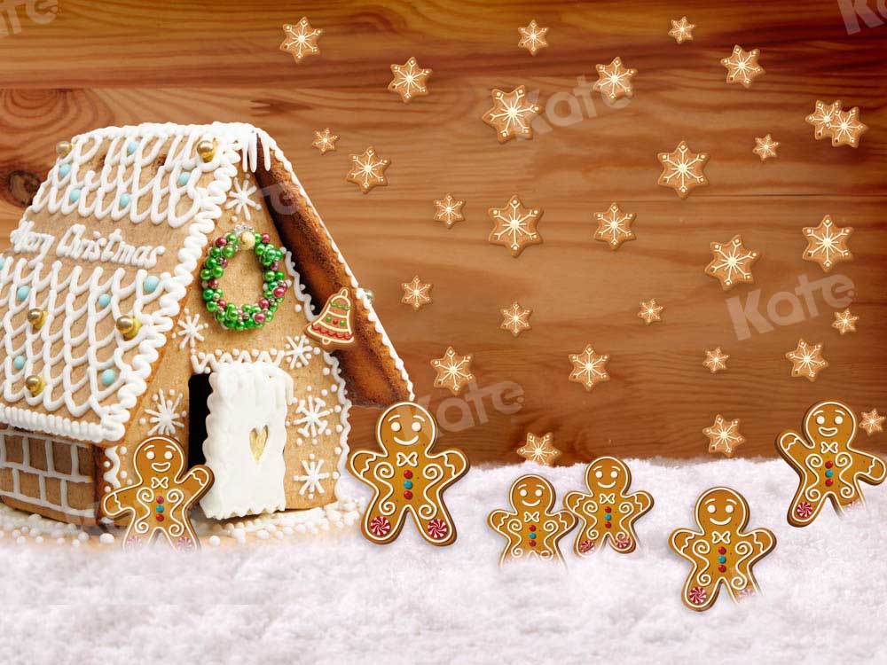 Kate Gingerbread House Backdrop Snow Winter Designed by Chain Photography