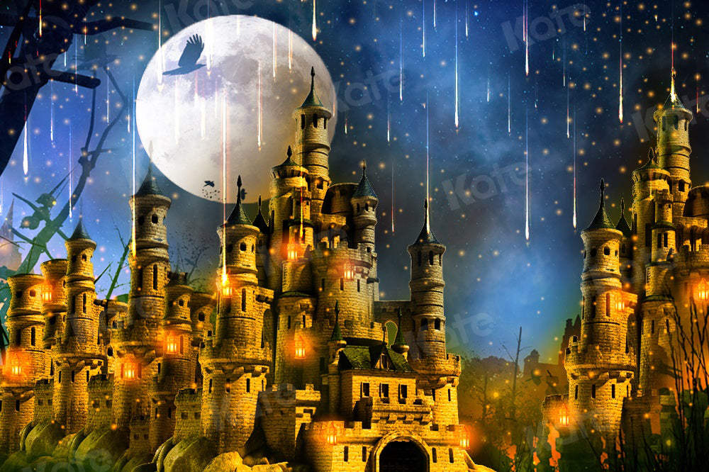 Kate Magic Backdrop Castle Night Moon for Photography - Kate Backdrop AU
