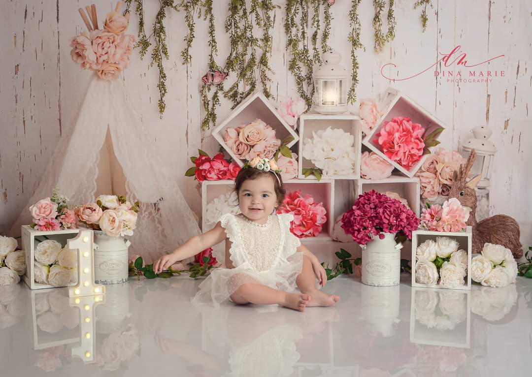Kate Boho Floral Deer Backdrop Designed by Lisa B - Kate Backdrop AU