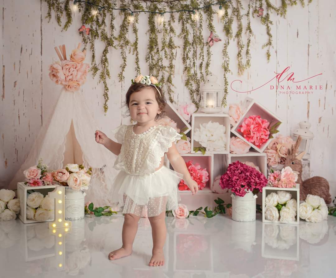 Kate Boho Floral Deer Backdrop Designed by Lisa B - Kate Backdrop AU