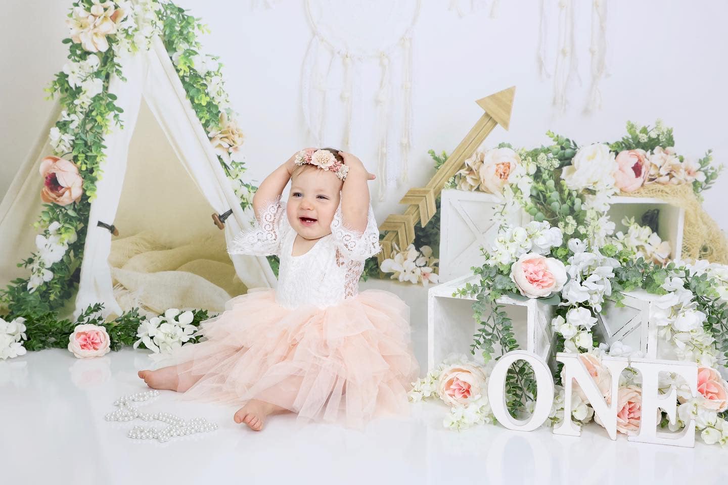 Kate Mother's Day Boho Teepee Spring Backdrop Designed by Megan Leigh Photography - Kate Backdrop AU
