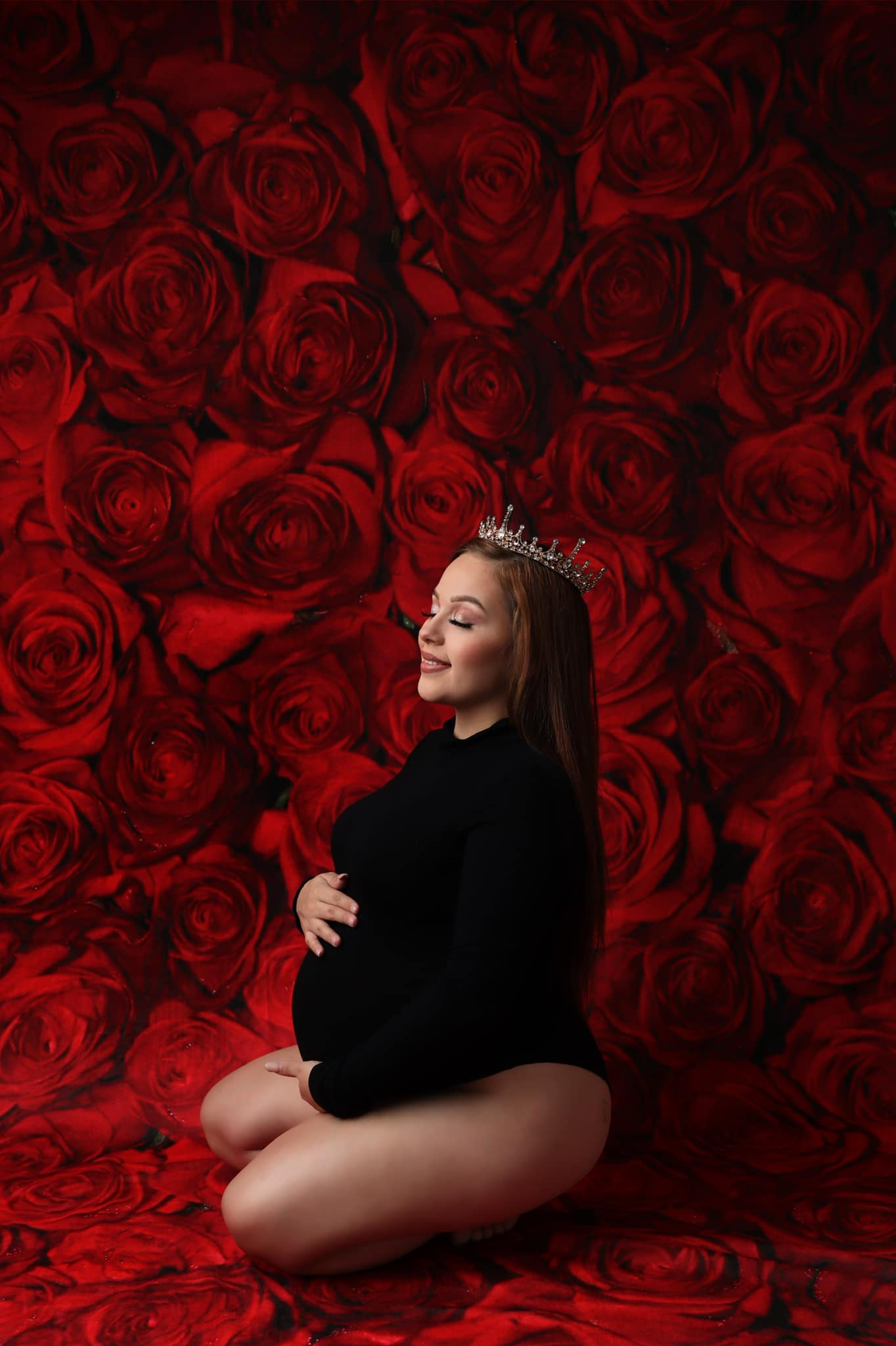 Kate Red Roses Valentine's Day Floral Photography Backdrop - Kate Backdrop AU