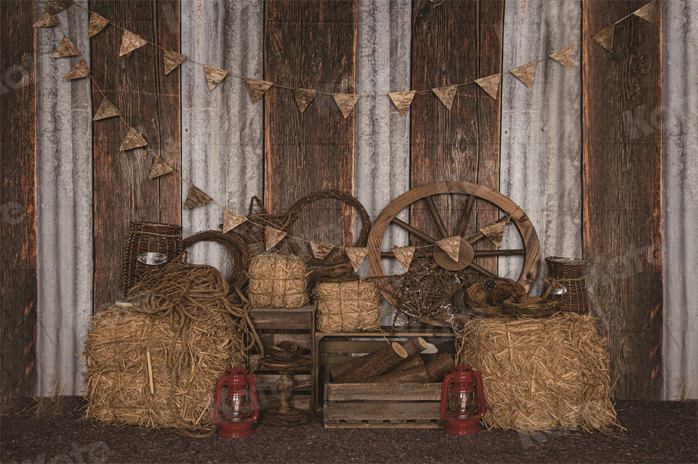 Kate Retro Autumn Backdrop Haystack Wood for Photography - Kate Backdrop AU