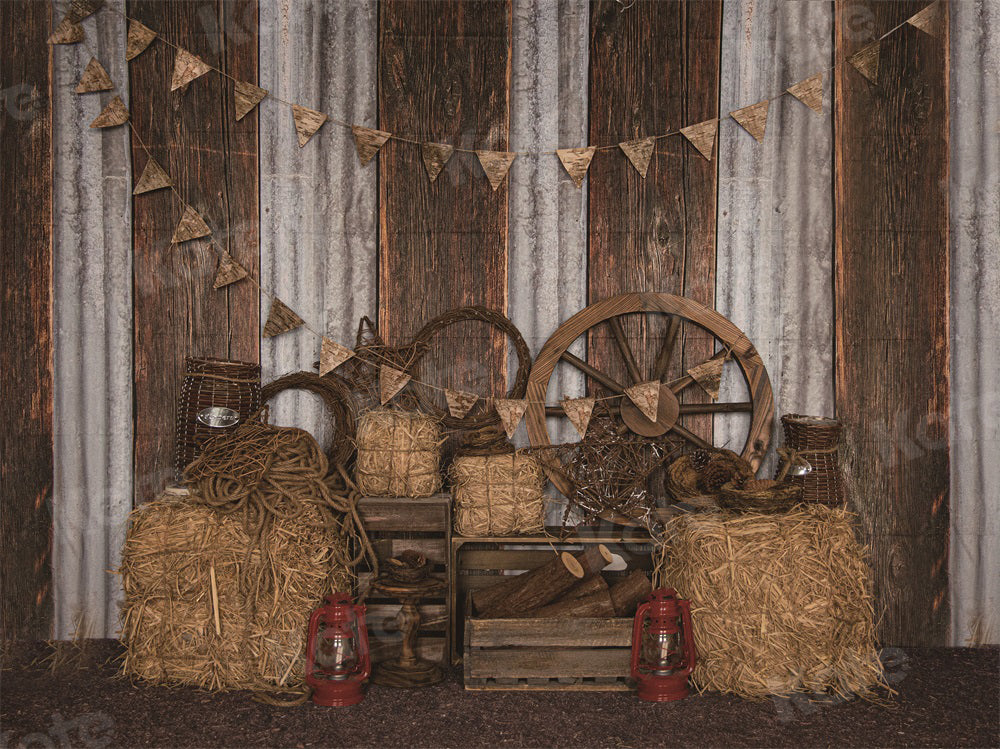 Kate Retro Autumn Backdrop Haystack Wood for Photography - Kate Backdrop AU