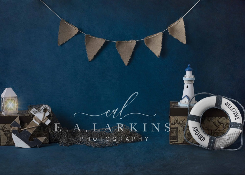 Kate Sail Away Backdrop Blue Cake Smash Designed By Erin Larkins - Kate Backdrop AU