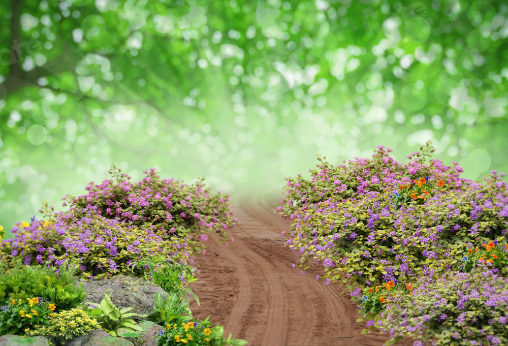 Kate Spring/Summer Backdrop Flower Path Bokeh for Photography - Kate Backdrop AU