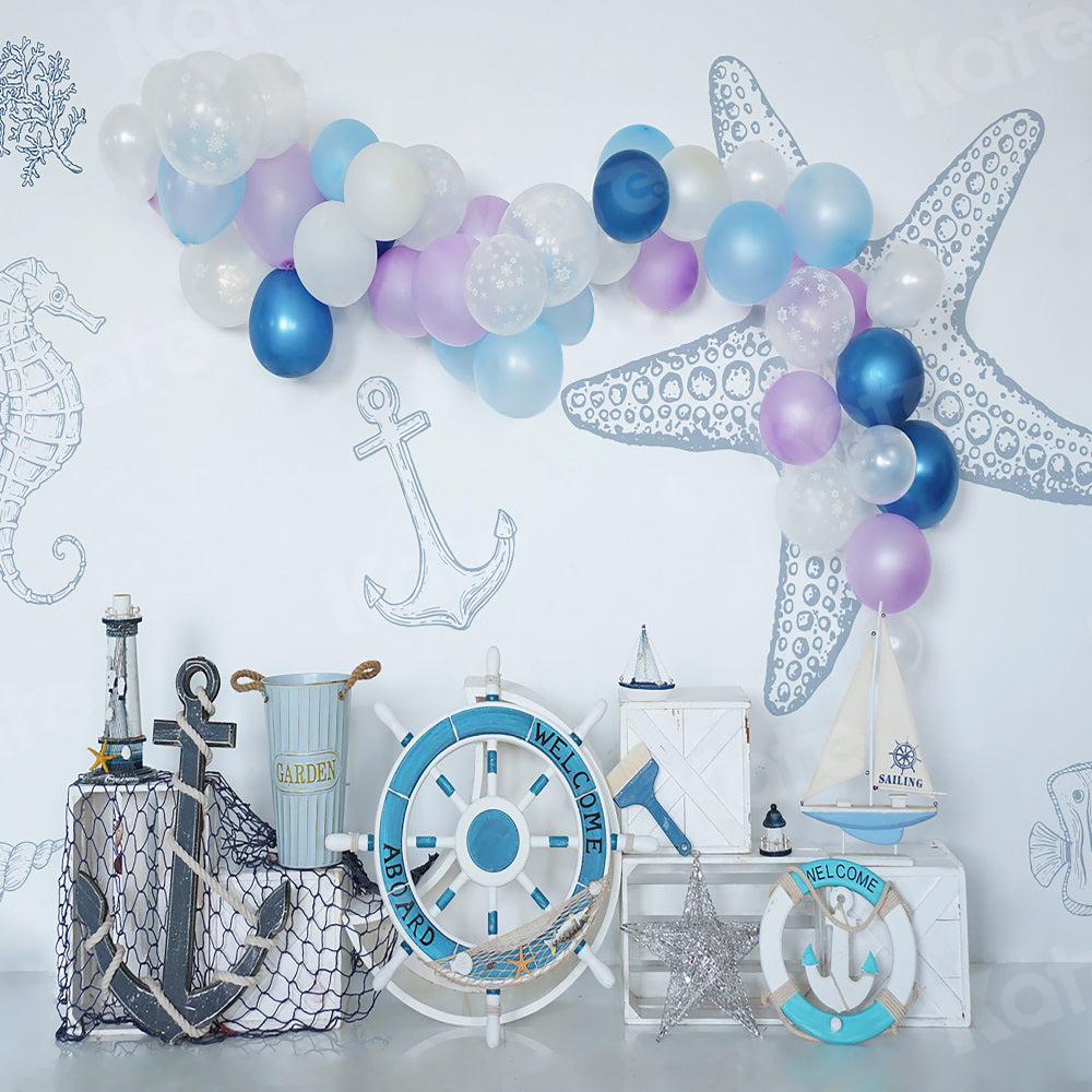 Kate Summer Backdrop Balloons Sea Go Sail for Photography - Kate Backdrop AU