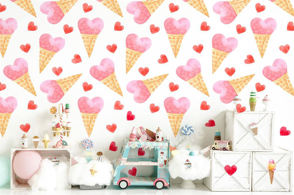 Kate Summer Backdrop Ice Cream Cake Smash Birthday Candy Colors for Photography - Kate Backdrop AU