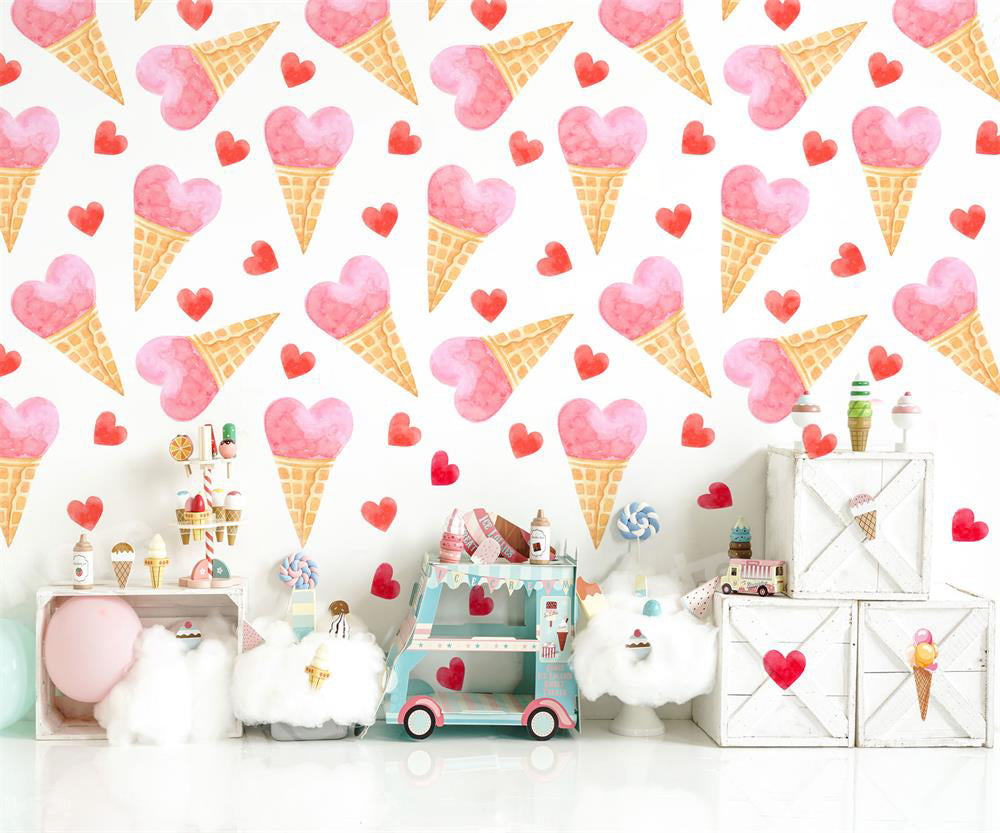 Kate Summer Backdrop Ice Cream Cake Smash Birthday Candy Colors for Photography - Kate Backdrop AU