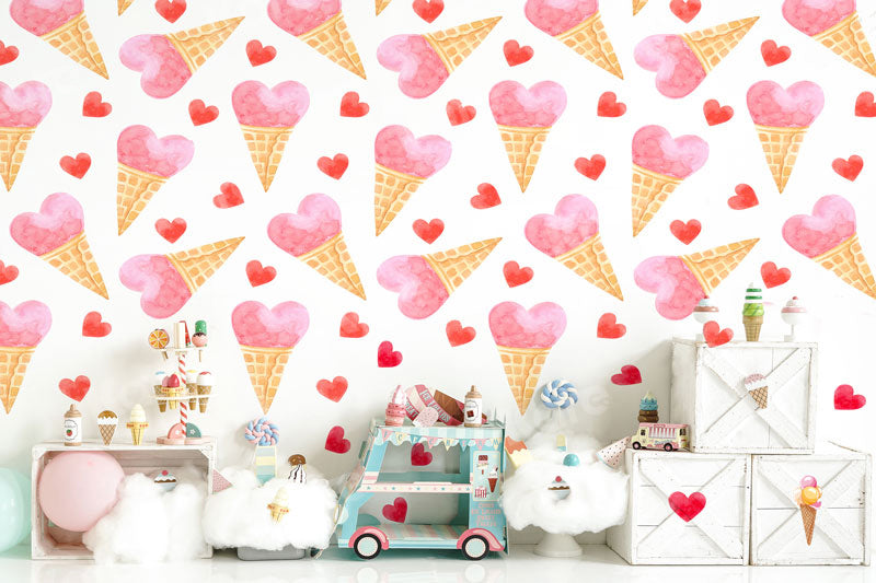 Kate Summer Backdrop Ice Cream Cake Smash Birthday Candy Colors for Photography - Kate Backdrop AU