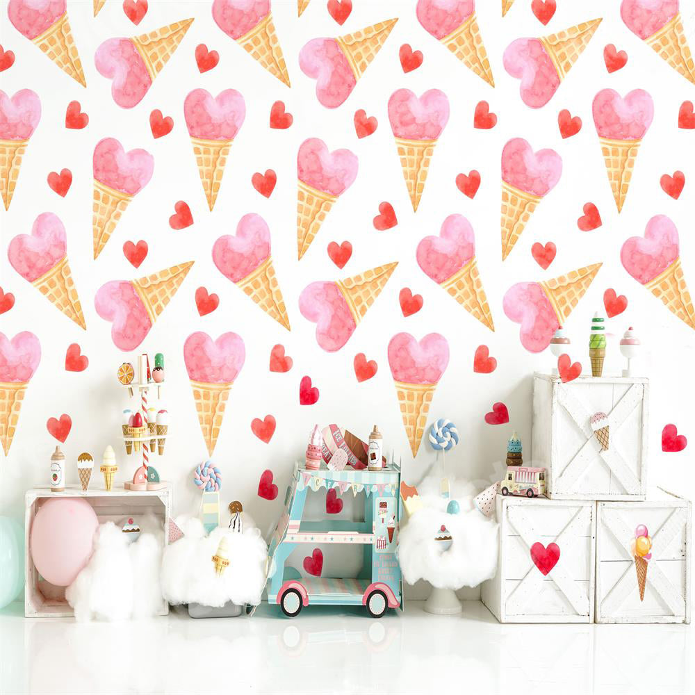 Kate Summer Backdrop Ice Cream Cake Smash Birthday Candy Colors for Photography - Kate Backdrop AU