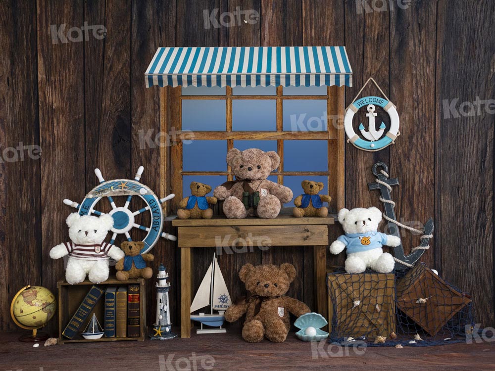 Kate Summer Backdrop Sailing Bear Wood Designed by Emetselch - Kate Backdrop AU