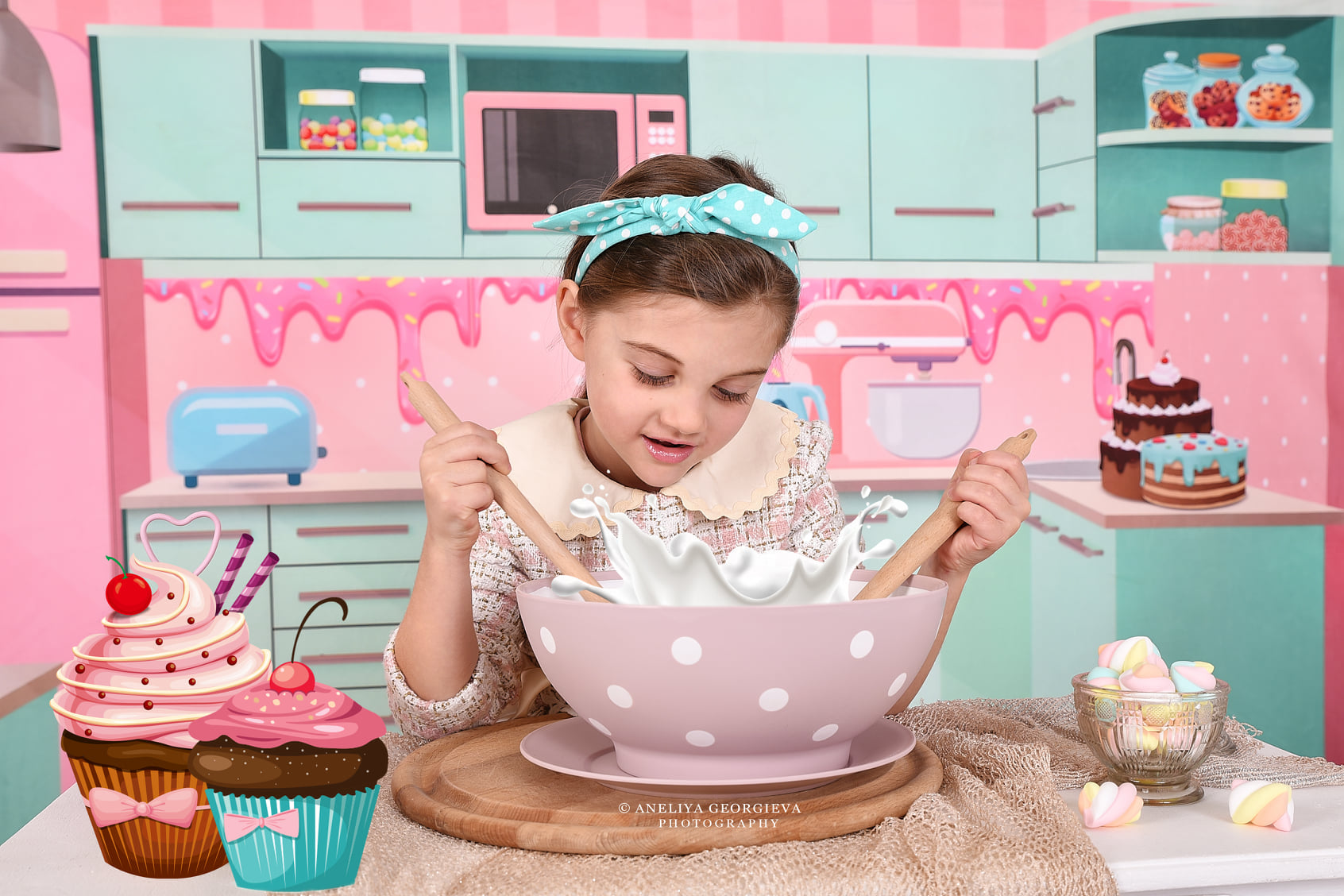 Kate Sweet Cute Kitchen Backdrop Designed by Pentaprisma a Creative Group - Kate Backdrop AU