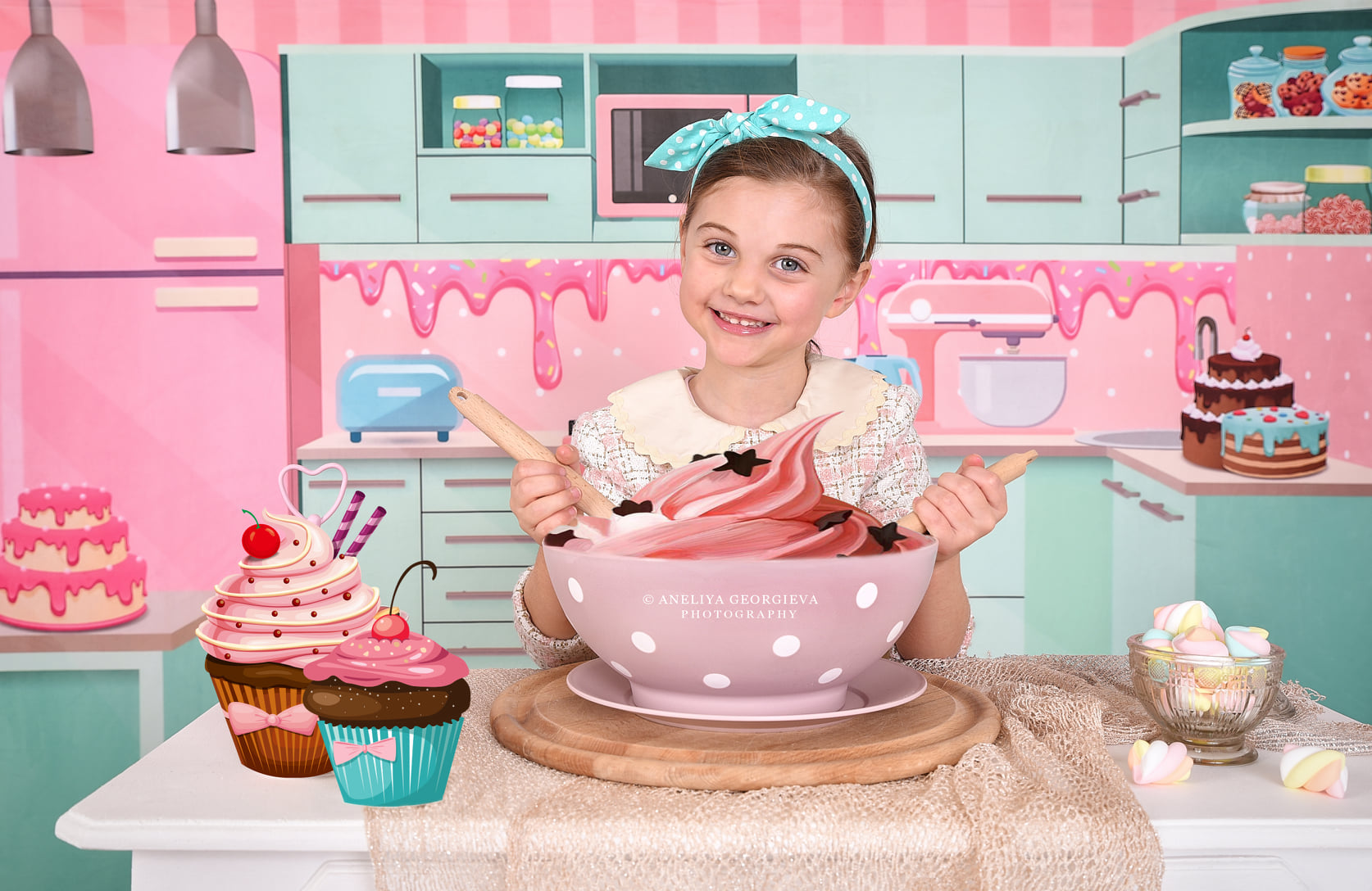 Kate Sweet Cute Kitchen Backdrop Designed by Pentaprisma a Creative Group