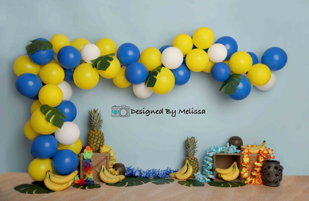 Kate Tropical Birthday Backdrop Designed by Melissa King - Kate Backdrop AU