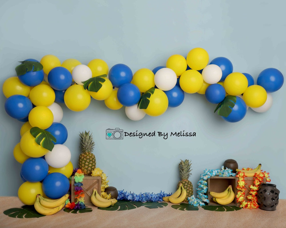Kate Tropical Birthday Backdrop Designed by Melissa King - Kate Backdrop AU