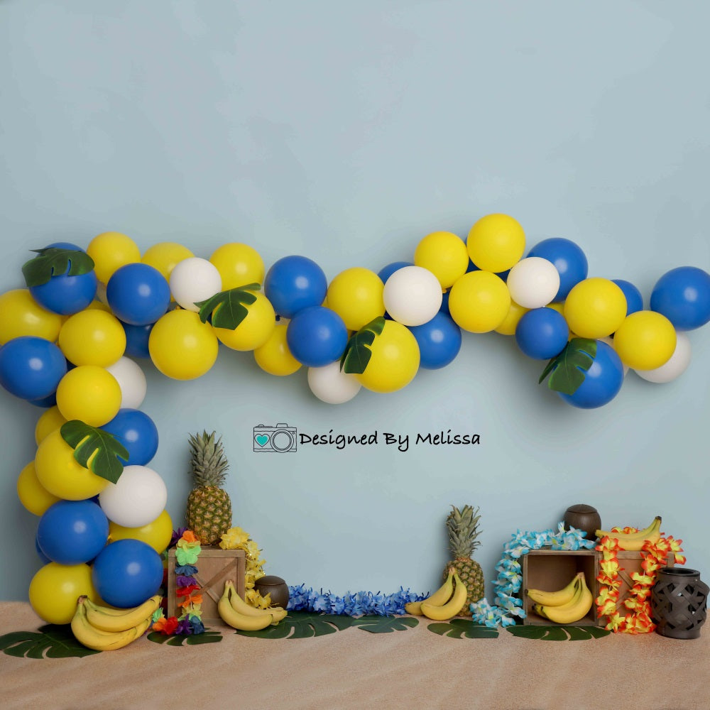 Kate Tropical Birthday Backdrop Designed by Melissa King - Kate Backdrop AU