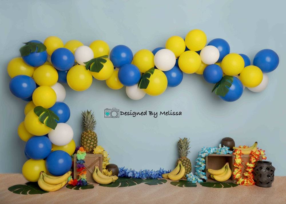 Kate Tropical Birthday Backdrop Designed by Melissa King - Kate Backdrop AU