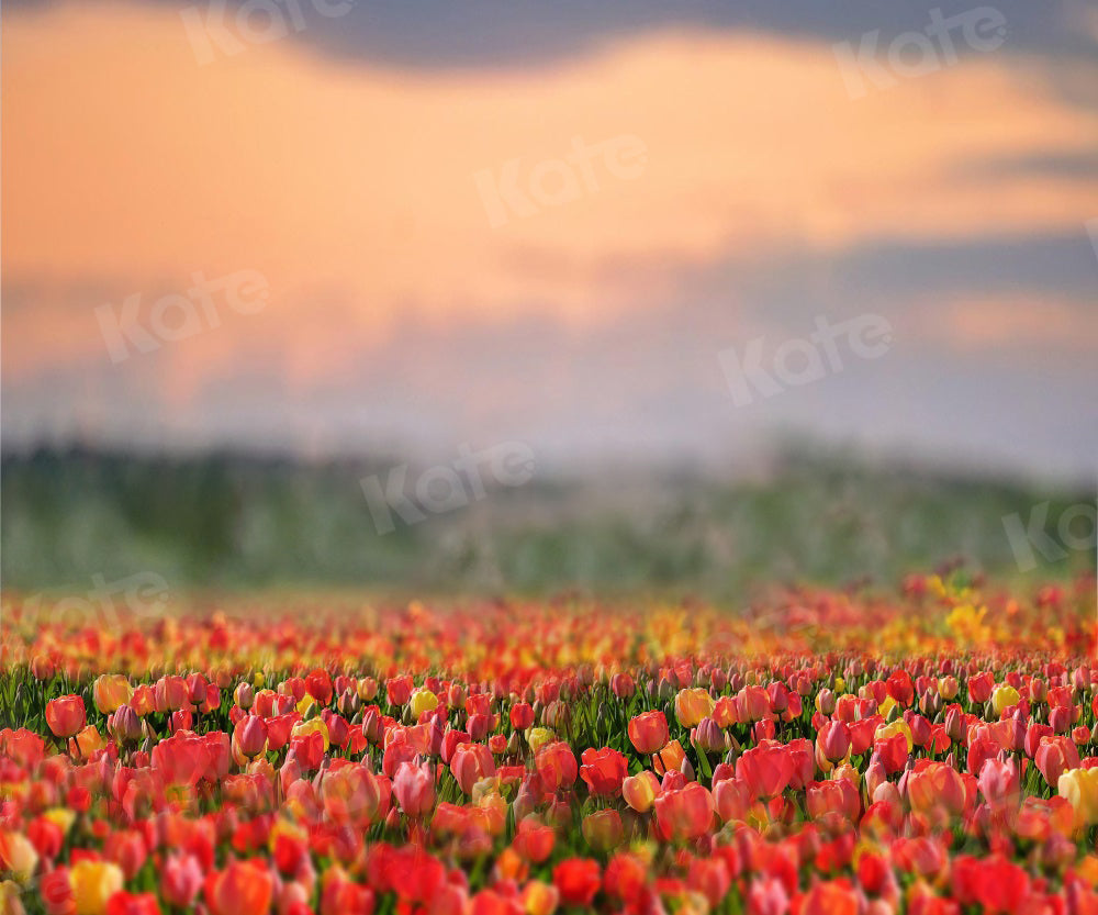 Kate Tulip Garden Backdrop Natural Flowers for Photography