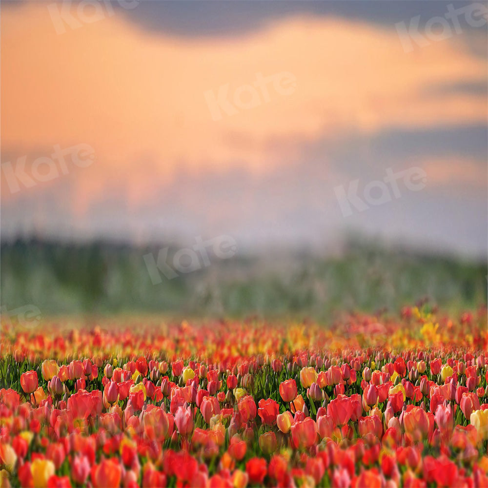 Kate Tulip Garden Backdrop Natural Flowers for Photography - Kate Backdrop AU