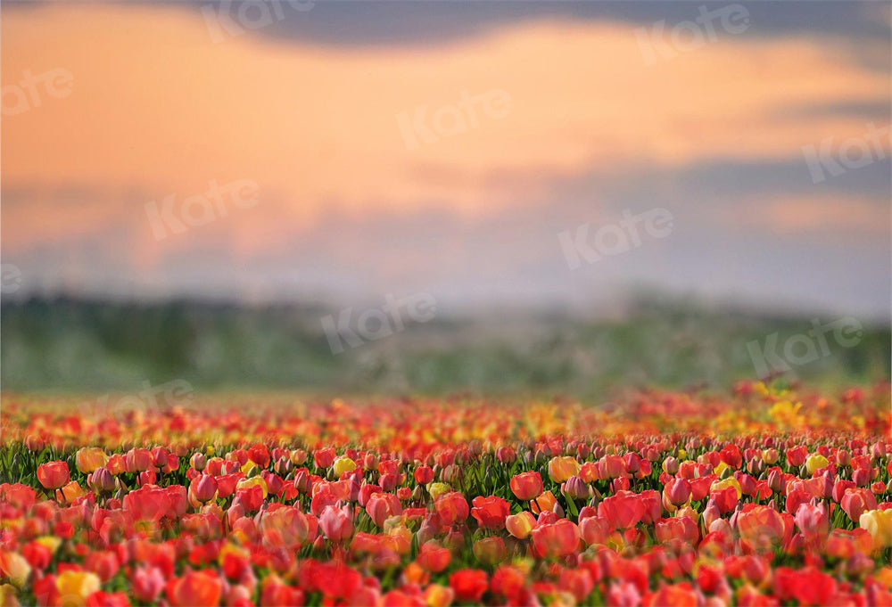 Kate Tulip Garden Backdrop Natural Flowers for Photography