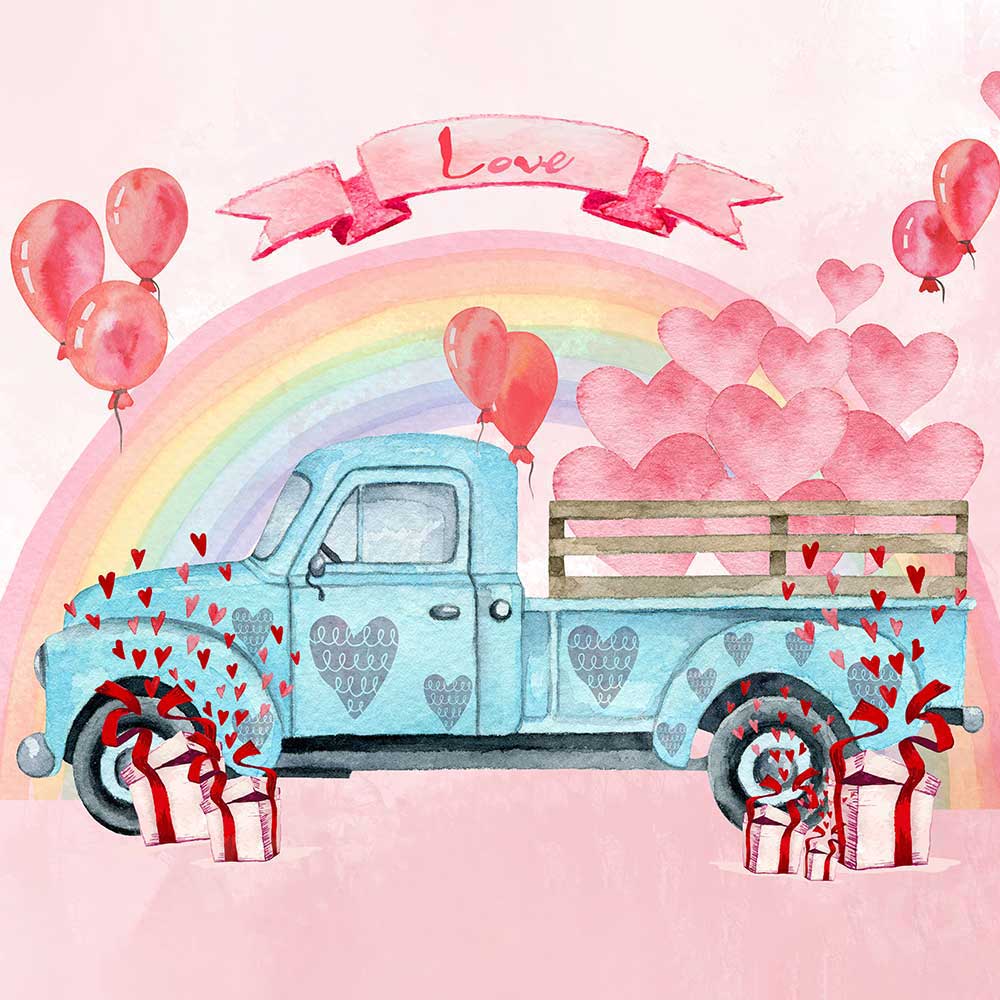 Kate Valentine's Day Love Truck Backdrop Designed by GQ - Kate Backdrop AU
