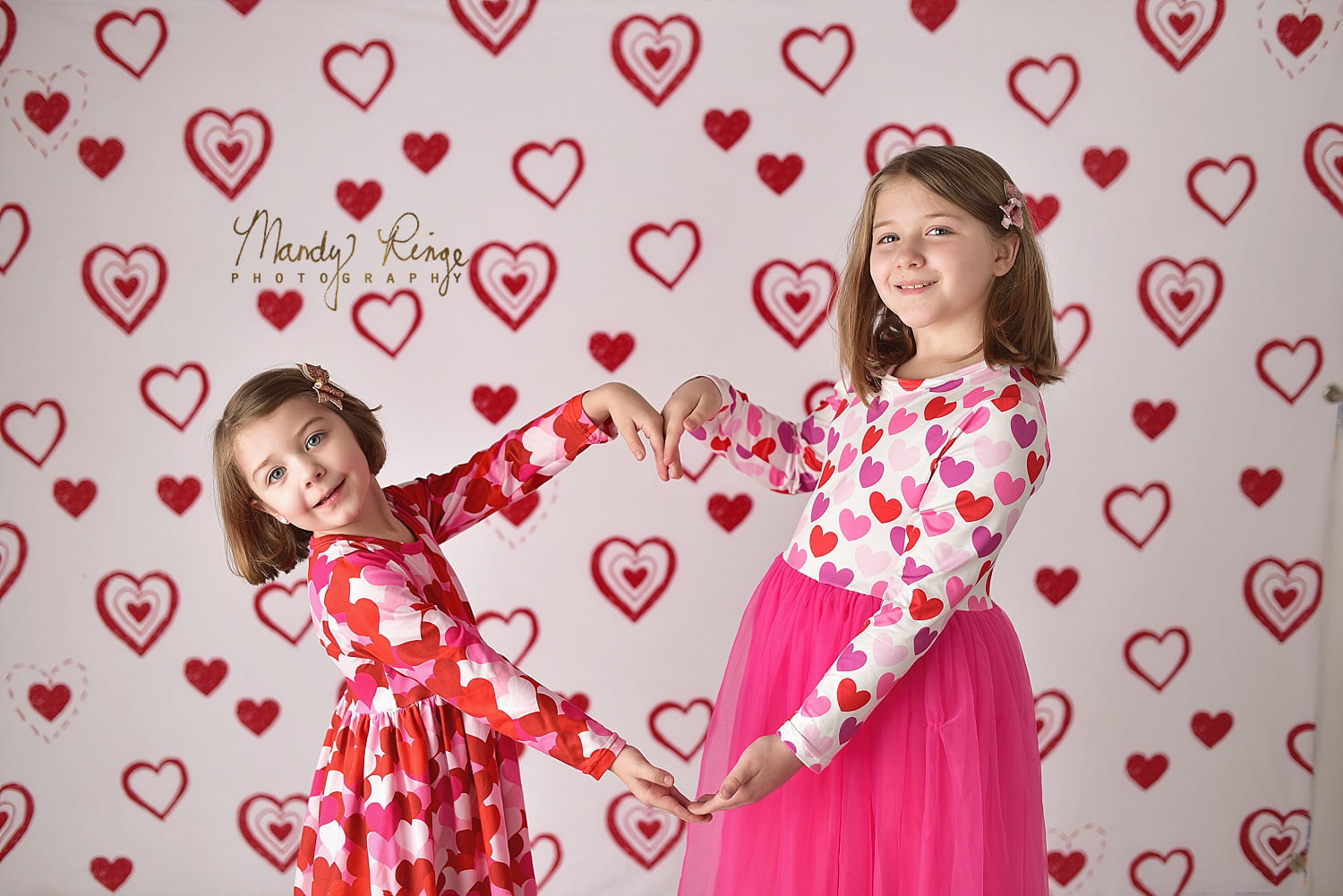 Kate Valentine's Heart Backdrop Red Doodles Designed by Mandy Ringe Photography