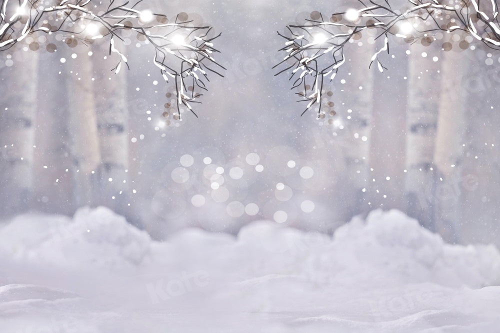 Kate Winter Snow Backdrop Bokeh Tree Silver for Photography - Kate Backdrop AU