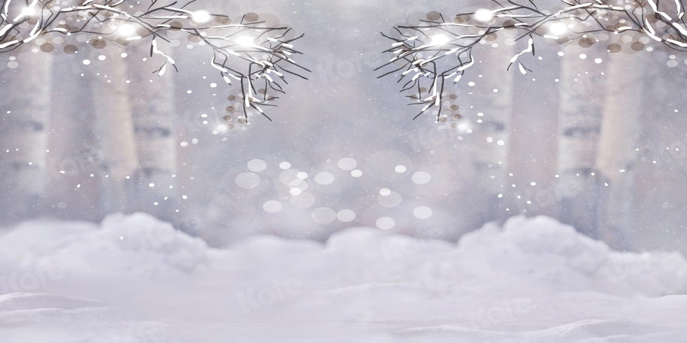 Kate Winter Snow Backdrop Bokeh Tree Silver for Photography - Kate Backdrop AU