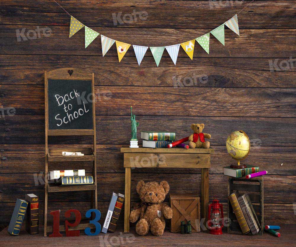 Kate Wood Grain Classroom Backdrop School Season Designed by Uta Mueller Photography - Kate Backdrop AU