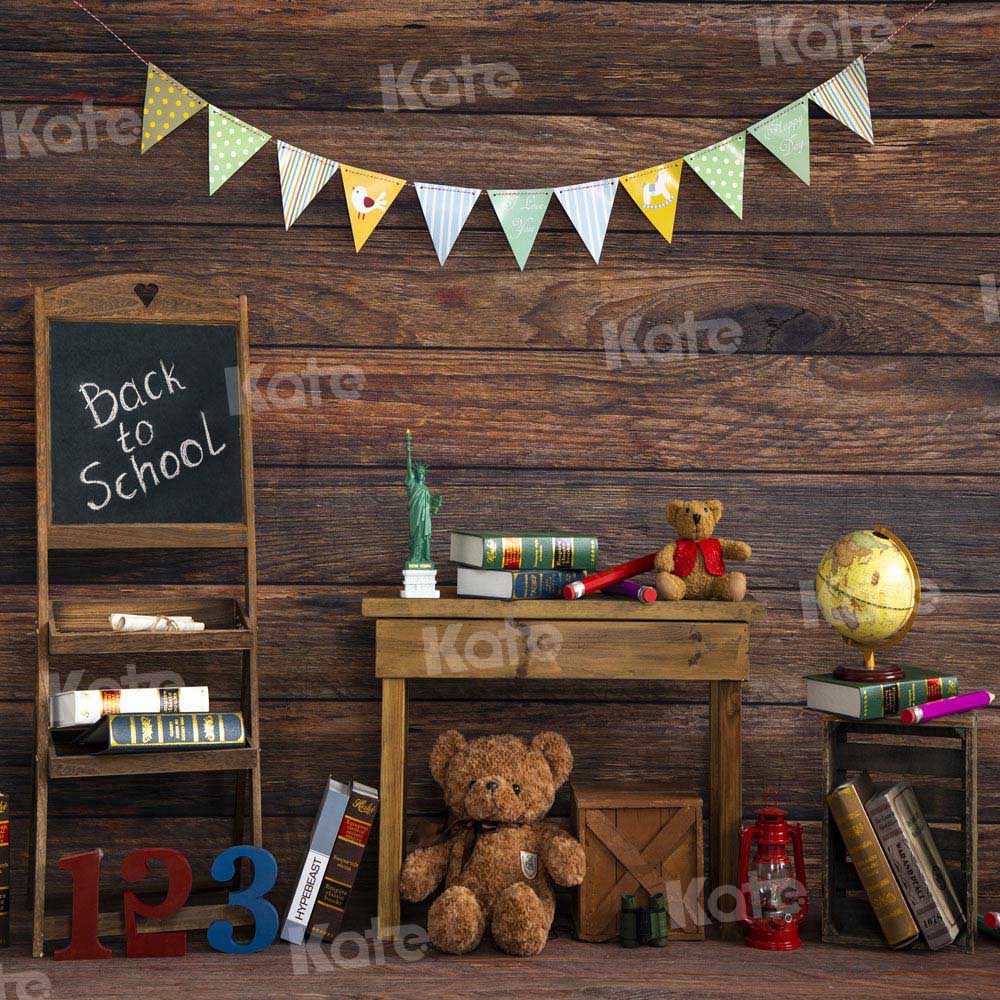 Kate Wood Grain Classroom Backdrop School Season Designed by Uta Mueller Photography - Kate Backdrop AU