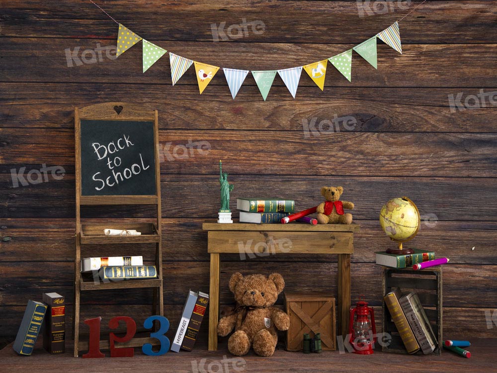 Kate Wood Grain Classroom Backdrop School Season Designed by Uta Mueller Photography
