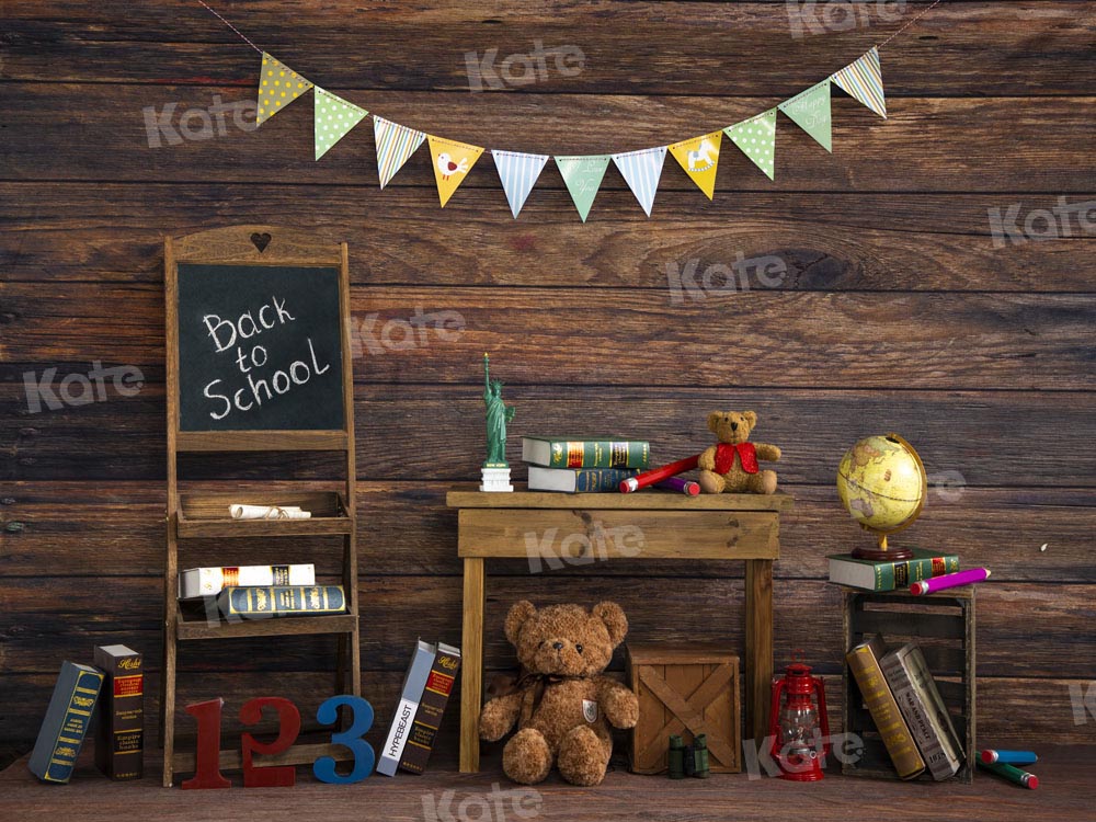 Kate Wood Grain Classroom Backdrop School Season Designed by Uta Mueller Photography - Kate Backdrop AU