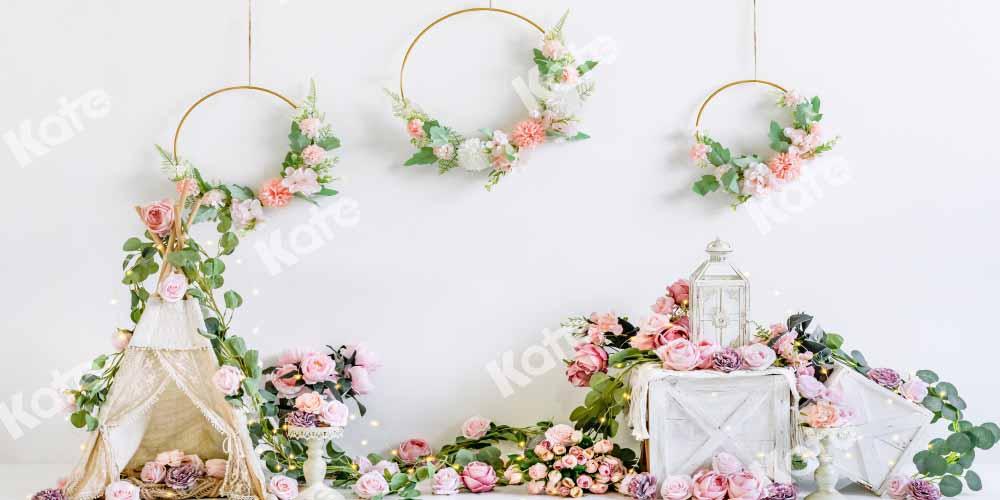Kate Boho Valentine's Day Tent Backdrop Birthday Designed by Emetselch - Kate Backdrop AU