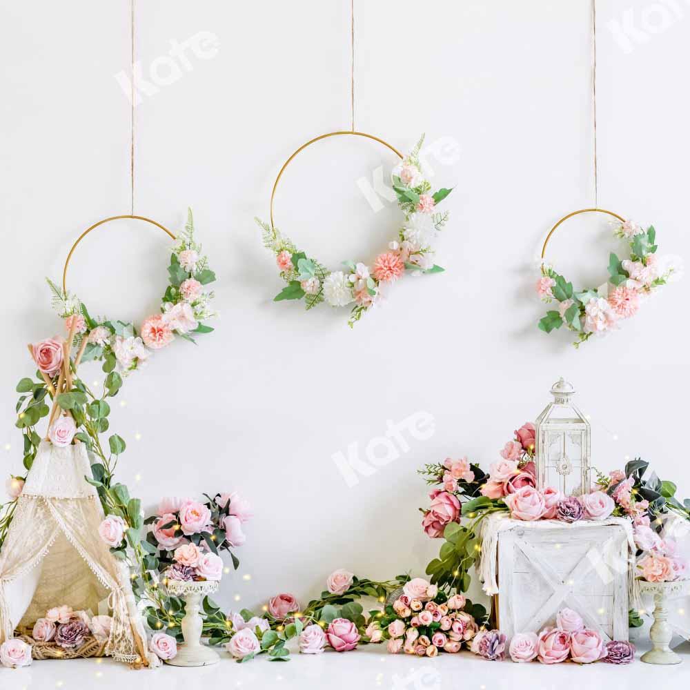 Kate Boho Valentine's Day Tent Backdrop Birthday Designed by Emetselch - Kate Backdrop AU