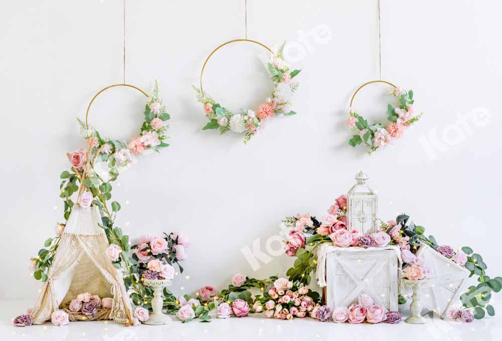 Kate Boho Valentine's Day Tent Backdrop Birthday Designed by Emetselch - Kate Backdrop AU