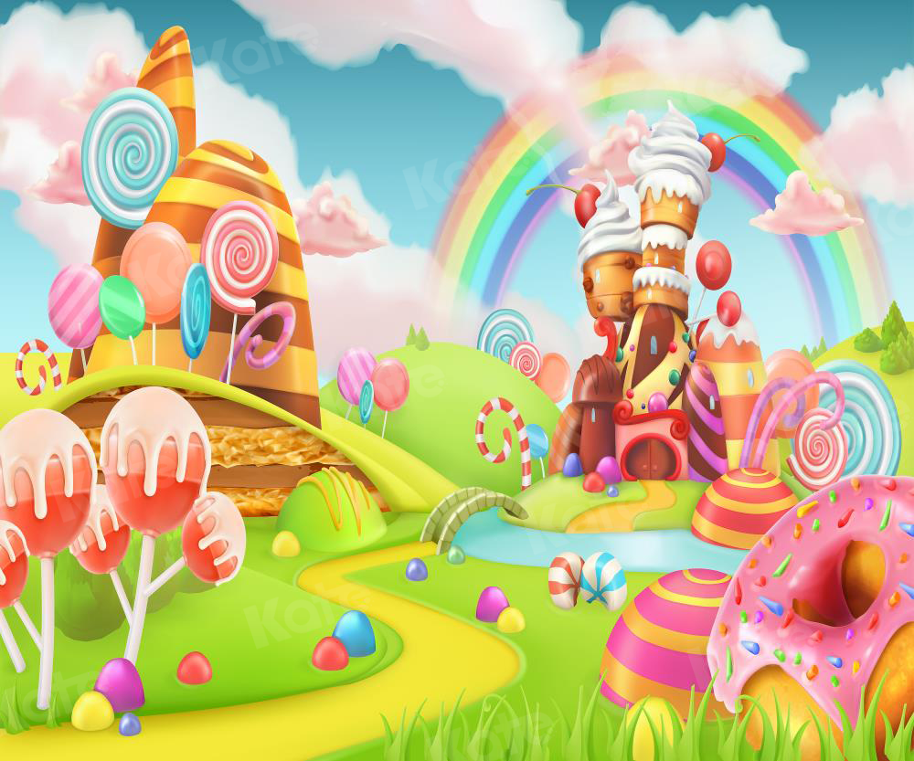 Kate Candy Animation World Backdrop Cake Smash for Children Photography - Kate Backdrop AU